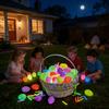 Lysande i mörkret påskäggset Ljusande plastkläckägg för högtidsfestdekoration Fluorescerande påfyllningsbara prydnader för äggjakt & bordsdekorationer