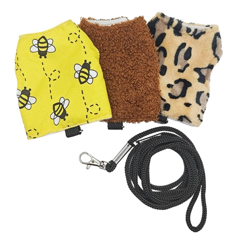 Small Pet Harness Vest Lizards Costume Chest Harness Winter Warm Clothes for Geckos Fashion Reptiles Clothes Accessories