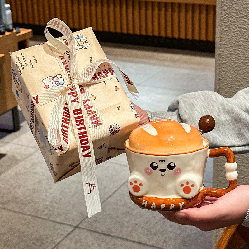 Cute Bread Ceramic Mug: Practical Souvenir for Boys & Girls with Creative Gift Box