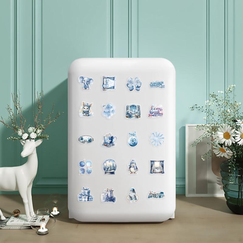 50Pcs Cute Cartoon Blue Winter Graffiti Stickers Decoration Decals Laptop Notebook Phone Stationery Scrapbooking Sticker