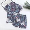 Women's Summer Short Sleeve Pajama Set - Loose Fit, Plus Size, Two-Piece with Shorts