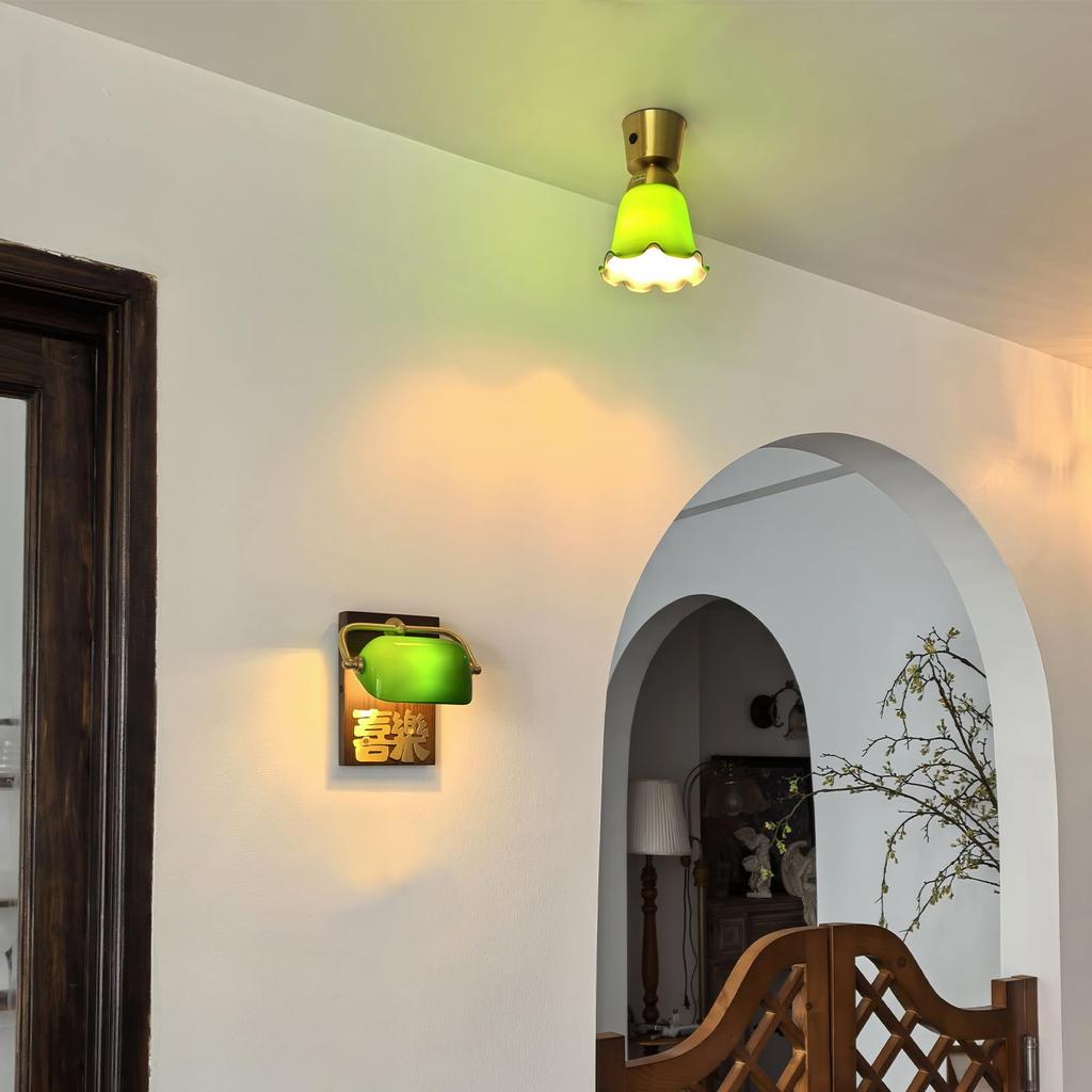 compact ceiling light with E26 LED glass retro easy installation with suitable for living kitchen construction bulb not Stylish, base, compatible,