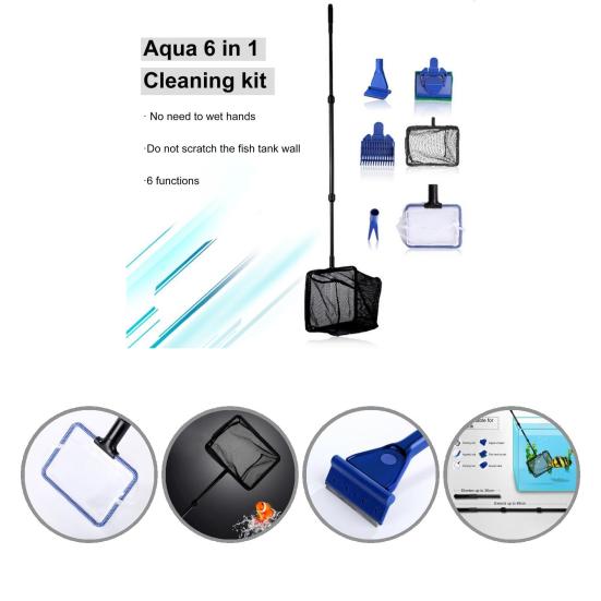 Buy 1 Set Algae Scraping Adjustable Safe Gravel Rake Spoon Net Fish