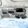 Multifunctional Car Sun Visor Organizer - Storage Bag with Zipper Pouch, Glasses Clip, and Sunglasses Holder - Car Interior Accessories