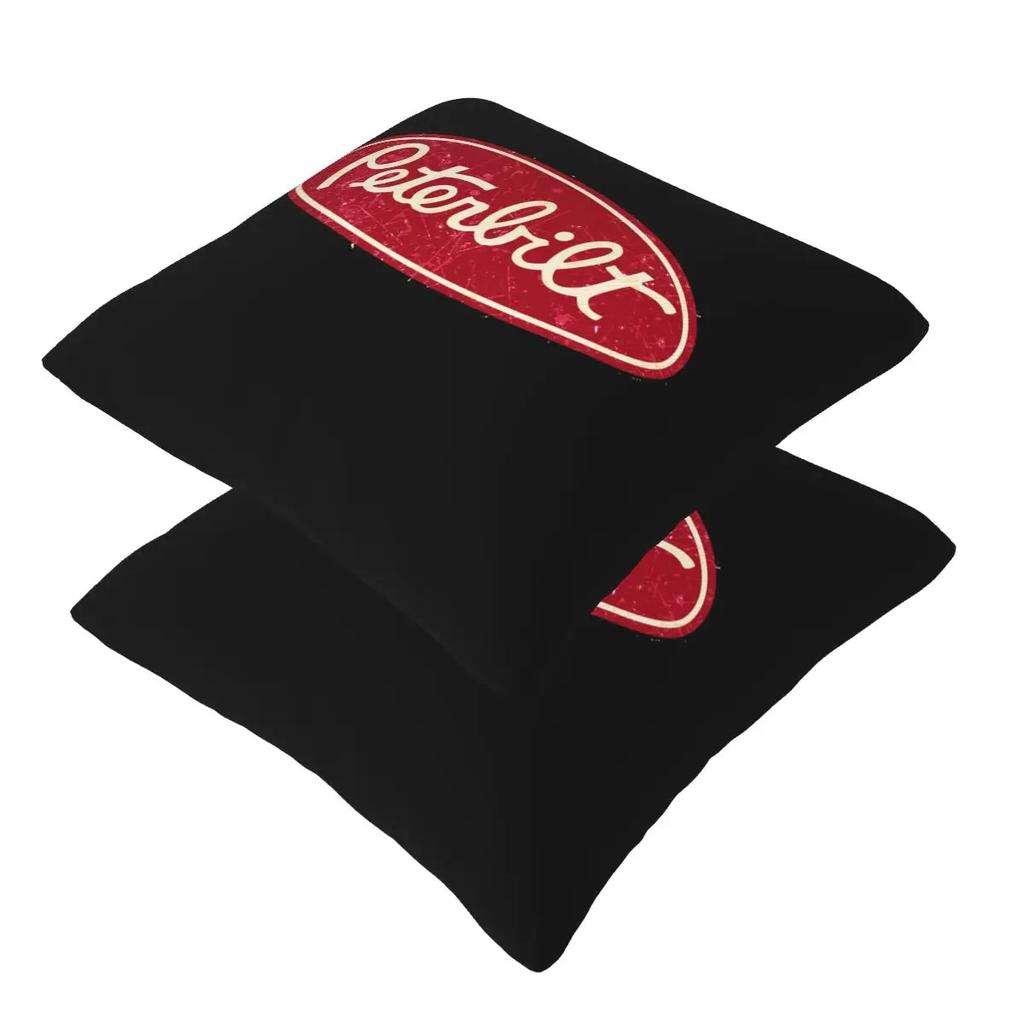 Peterbilt Truck Racing Vintage 2 Pcs Square Pillowcase Pillow Cover Cushion Zip Decorative Comfort Throw Pillow For Home Sofa