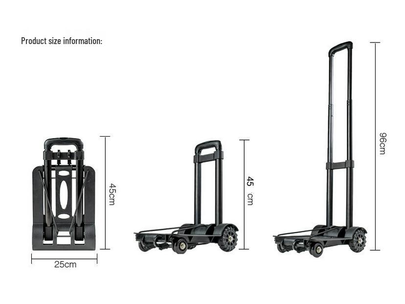 Compact 4-Wheel Folding Shopping Cart and Luggage Trolley