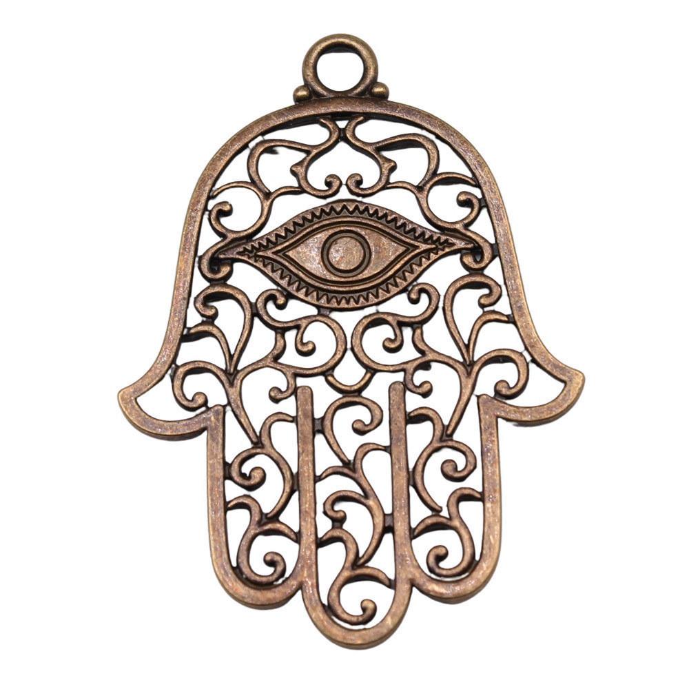 Alloy Hamsa Hand Charms Amulet Pendants For Good Luck Jewelry Making