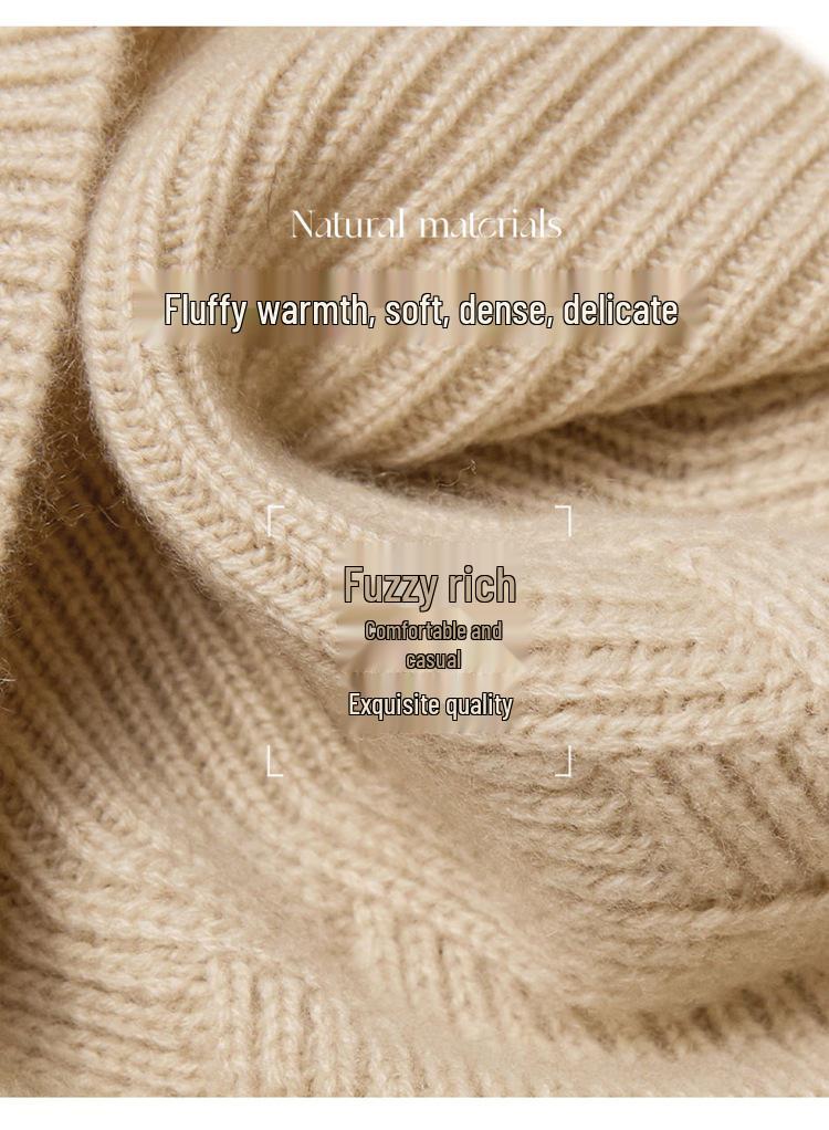 Kang Sai Ni 100% Pure Cashmere Knit Hat - Versatile & Warm Ear Protection for All Ages, European & American Style