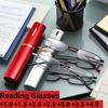 New Mini Portable Pen Holder Women'S Presbyopia Glasses Retro Ultra Light Neutral Hd Elderly Anti Blue Light Reading Glasses