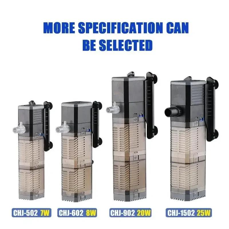 Aquarium-Zubehörfilter mit quadratischem Ausguss, ultraleise, hängende Tauchluftpumpe, Drei-in-Eins-Tankfilter, Wasserpumpe 220 V