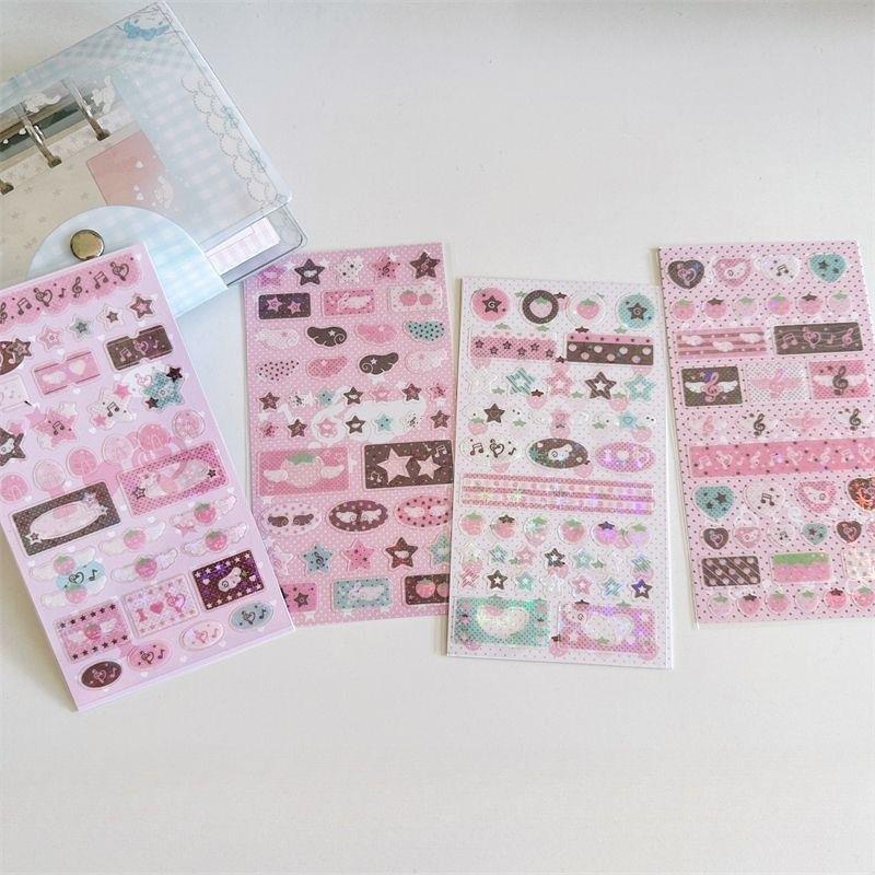 Strawberry Star Musical Note Stickers DIY Sticker For Phone Camera Luggage Earphone Decoration Handmade Materials Stickers