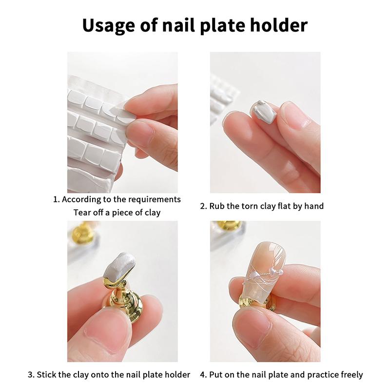 5/10 Pcs Magnetic Nail Stand For Press On Nails Display Fake Nail Nail Tips Practice Holder Beginner Diy