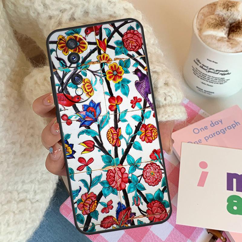 Ancient Floral Tiles For Honor Magic 5 6 7 8 Pro Case For Honor 400 200 Lite 50 70 90 X8c X8b X9a X9b X9c X9d Win
