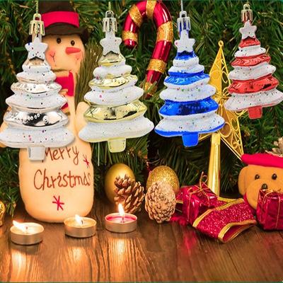 Plastic Painted Christmas Tree Shaped Ornament Merry Christmas Decor for Home Xmas Ornaments Hanging Pendants 2025 Navidad Party