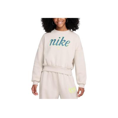 Nike Sportswear Club Rahat Moda Yumuşak Bisiklet Yaka Sweatshirt Çocuk sweatshirt Kemik FZ5566-072