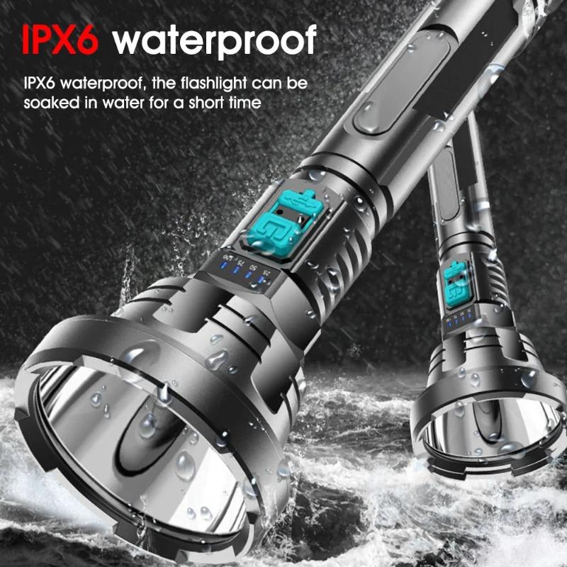 Super Bright LED Flashlight Rechargeable Generation Quad Core IPX6 Waterproof Camping Outdoor Adventure Flashlight