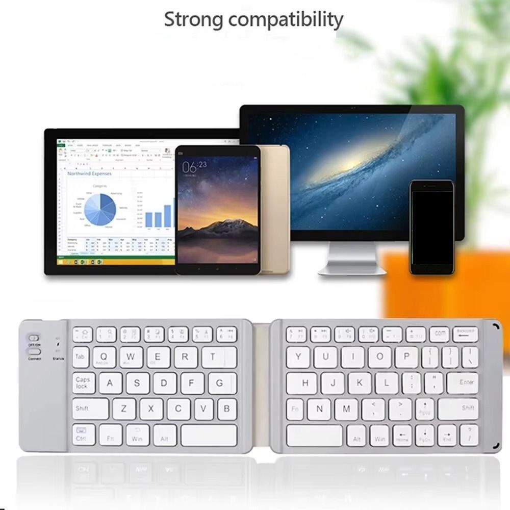 Mini Wireless Folding Keyboard Slient Foldable Keyboard Mini Keypad Bluetooth Keyboard  Travel