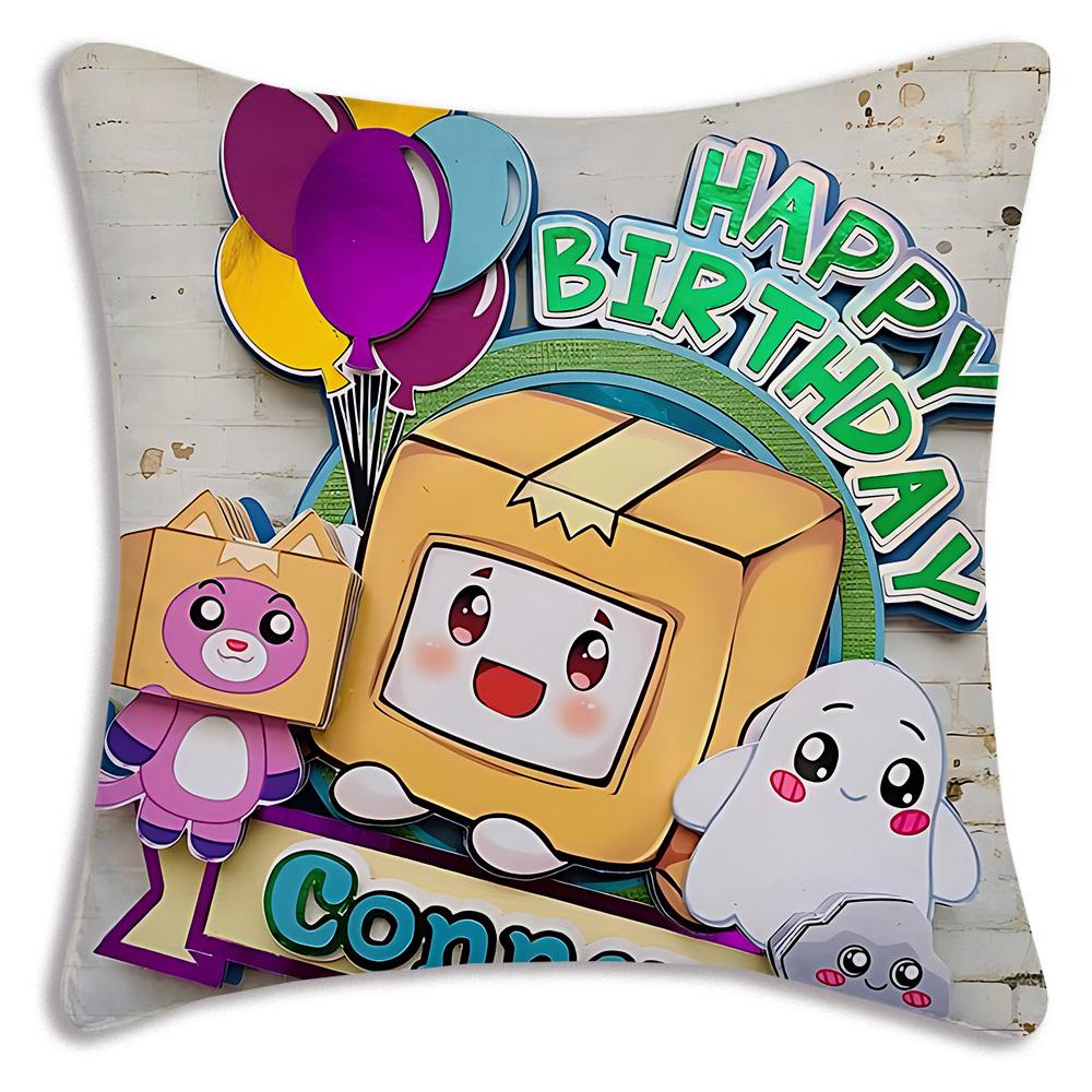 Game Lanky Boxs Pillow Covers Cartoon Sofa Decorative Home Double-sided Printing Short Plush Cute Cushion Cover