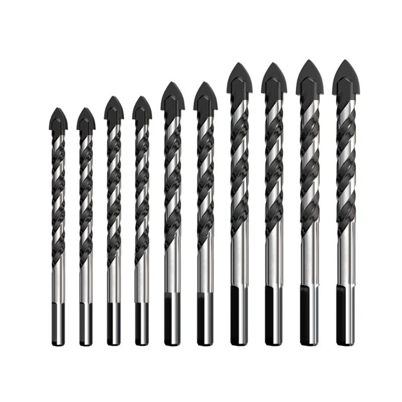 High Speed Masonry Drill Bits Triangular Shank Drill Set For Ceramic Glass Porcelain Wood With U Grooves Chip Removal