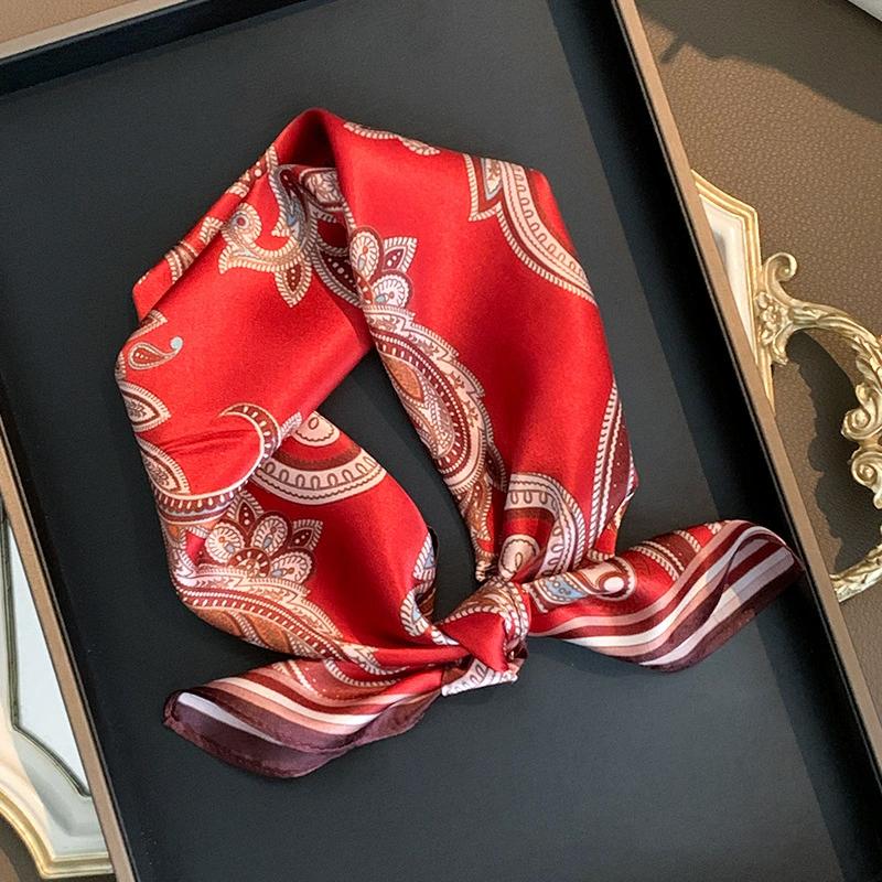 Scarf Silk Bandana Women Square Scarves Wrap Kerchief Spring Fashion Luxury High Quality Headband Hijab Shawls