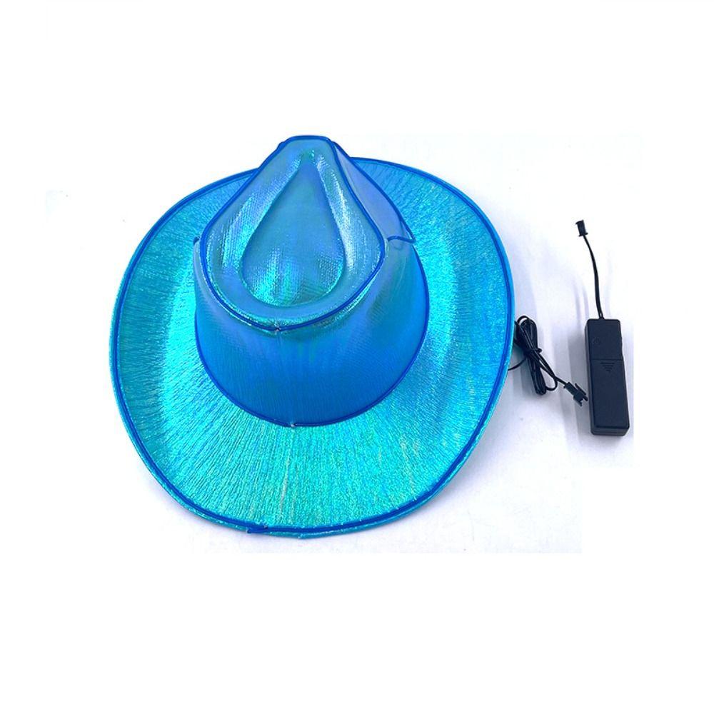 Pearlescent LED Luminous Cowboy Hat Colorful Western Cowboy Hat  Bachelorette Party