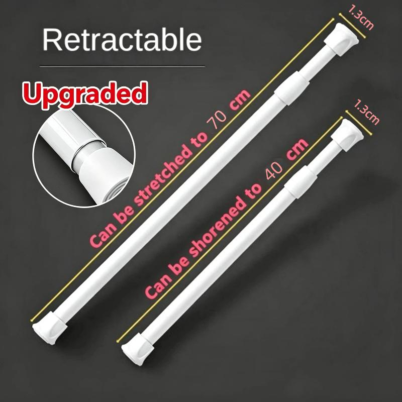 Carbon Steel Thick Telescopic Rod No Drilling Adjustable Length 30Cm To 120Cm For Hanging Clothes Curtains Bathroom Bedroom