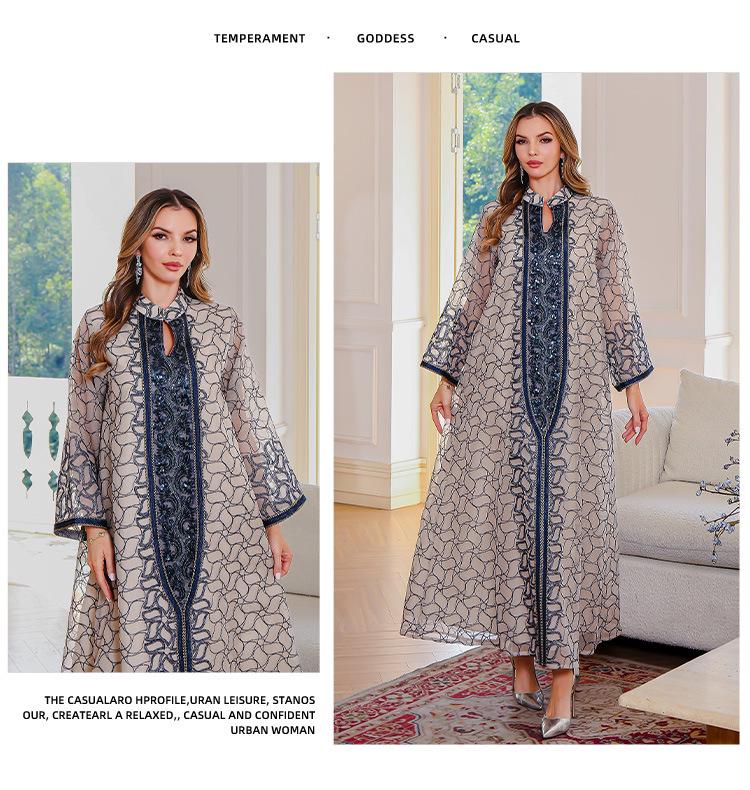 New Arrival: Sequin Abaya - Long Robe/Dress for Muslim Women, Middle Eastern/Arabic Style, Dubai-Inspired