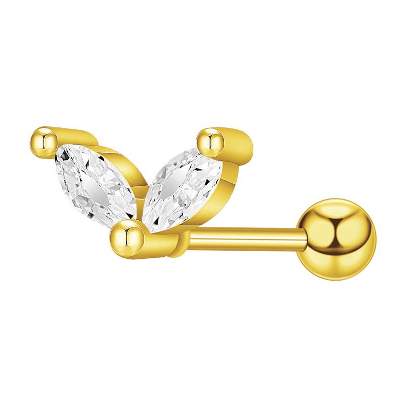 Floral Pave Diamond Mini Screw Stud Earrings 