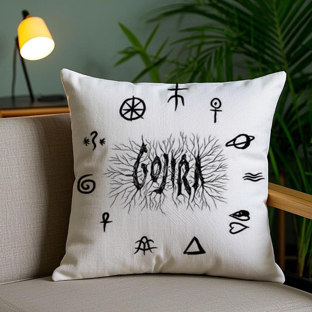 Rock Band G-Gojira Cushion Cover Plush Fabric Soft Double-Sided Printed Invisible Zipper Sofa Pillow Case Home Decor