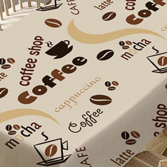 Bordtrekk Vanntett, rynkefritt lin kaffemønster trykt vintage allsidig bordtøy