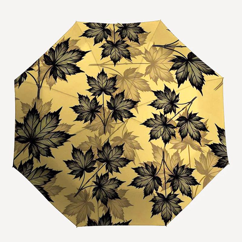 1pc Autumn Leaves Pattern Umbrella with Plastic Handle,Suitable for All Seasons Umbrellaptys26067