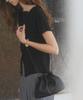 Till I Die Shirring Strap Bag [Tisu07Ah01]_Black