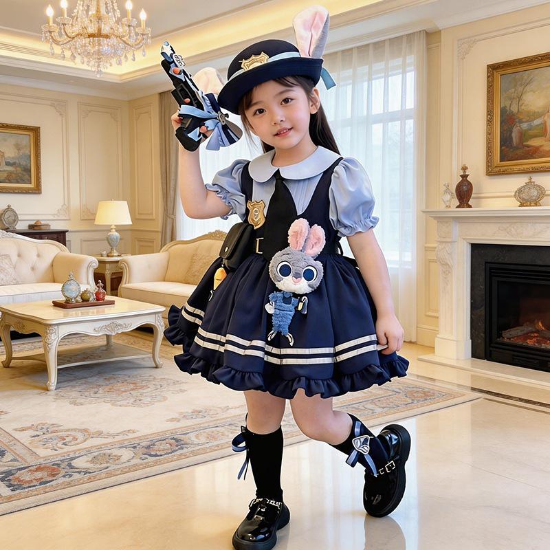 Girls' Summer 2026 Princess Dress - Judy Rabbit Police Officer Lolita Birthday Skirt
