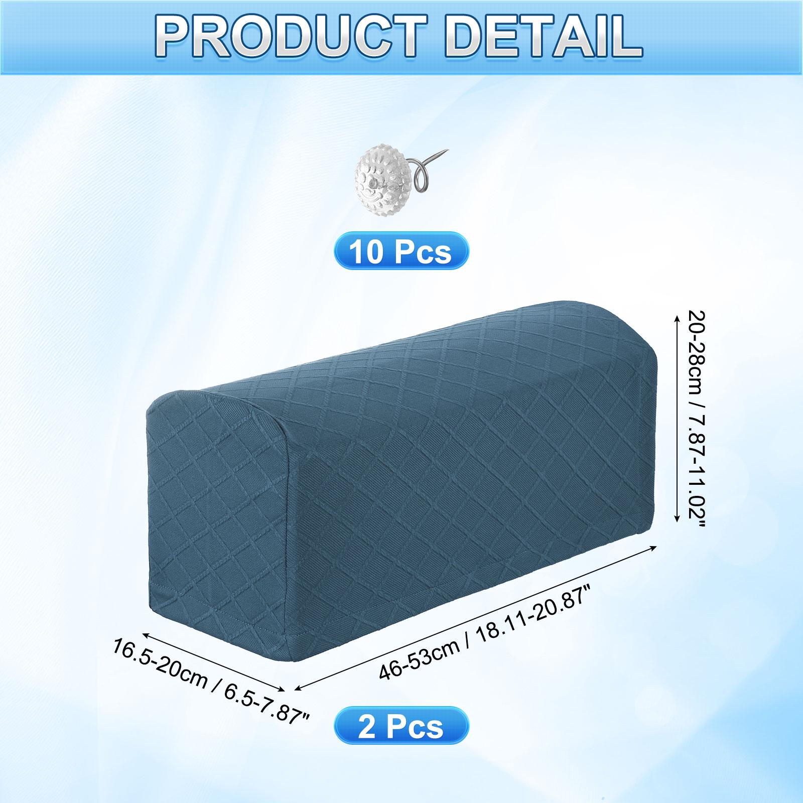 

2pcs Stretch Armrest Covers, Polyester Soft Armchair Slipcovers Couch Recliner Arm Cover with Twist Pins Chair Sofa Protector 46x16.5x20cm