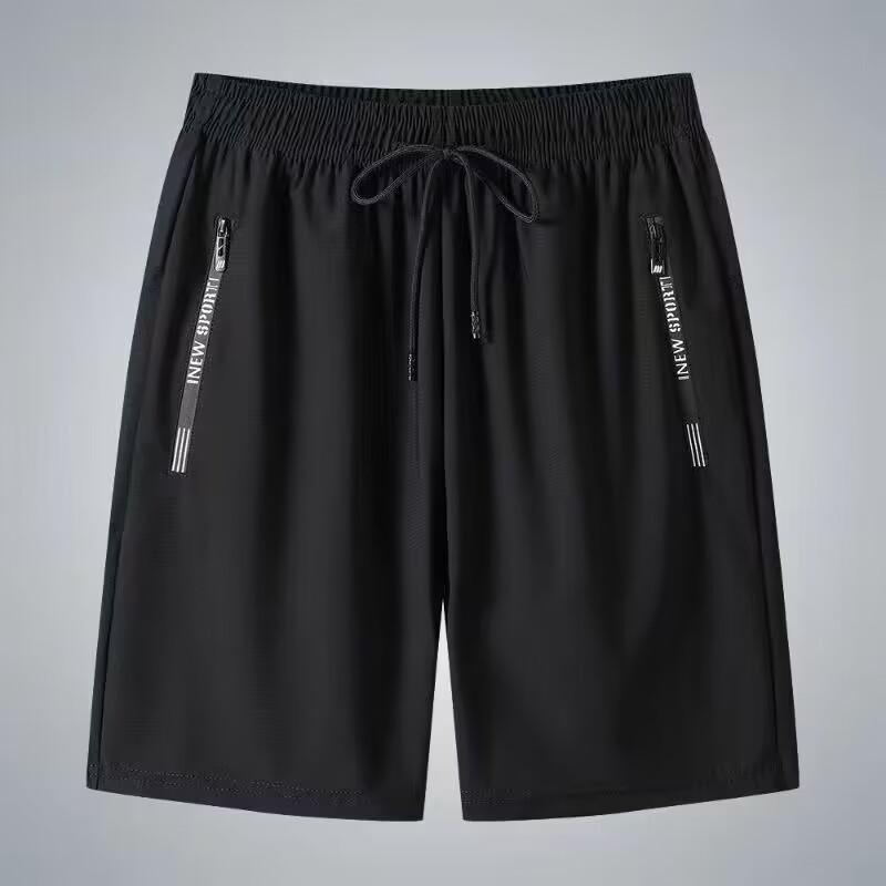 Men's Summer Ice Silk Quick-Dry Elastic Shorts - Lightweight, Breathable Sportswear for Youth.