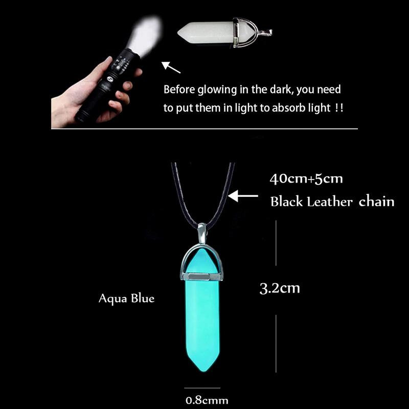 Halloween Noctilucent Glowing Necklace Bullet Hexagonal Column Luminous Necklace Night Fluorescence Glow In Dark Necklace
