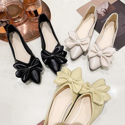 Spring New Women's Flat-soled Single Shoes Bow One Pedal Casual Doudou Shoes Single Shoes Women's Shoes Batch
