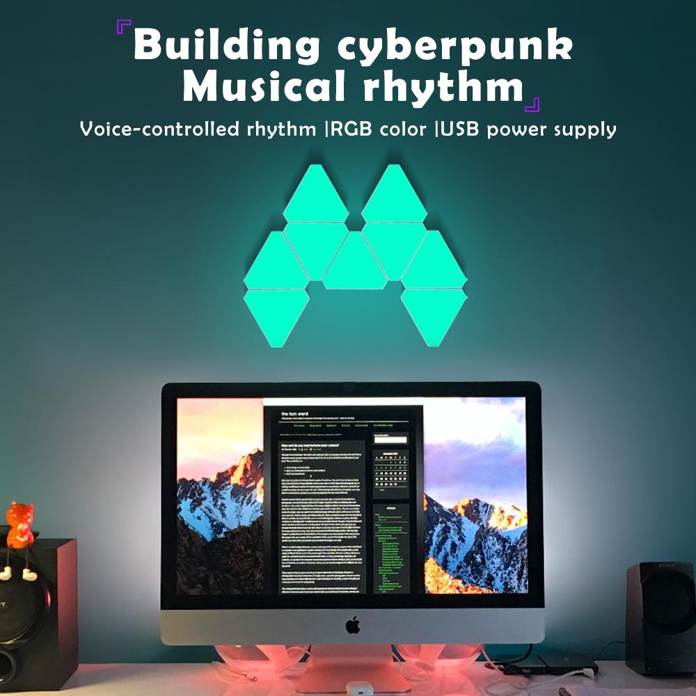 RGB Triangle LED Night Light With Bluetooth APP Control Smart DIY Wall Panels Lights For Bedroom Gaming Decor