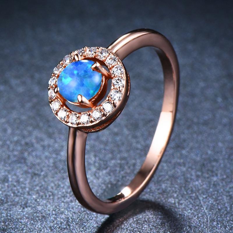 

Cold Wind Rose Gold Round Diamond Ring Feminine Fashion Trinket No. 10