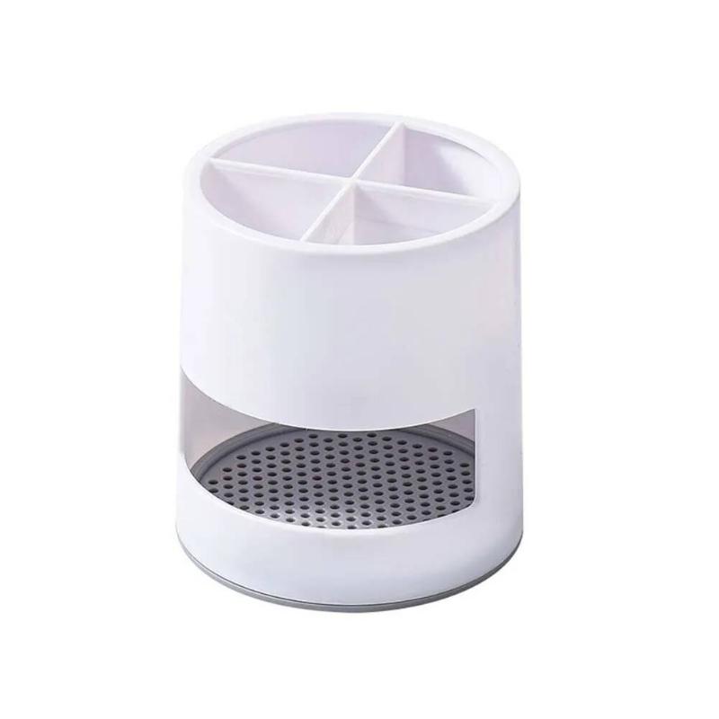 

Toothbrush Organizer Bathroom Toothpaste Rack 2 Cup Drainage Shelf for Modern Family Bathroom Decor белый