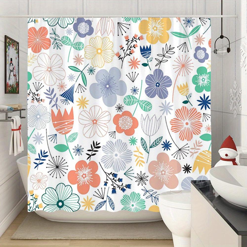 Helle Blumen-Duschvorhang: Umarme das bunte Design, den weichen Stoff und die verspielten Vibes für dein glückliches Badezimmer