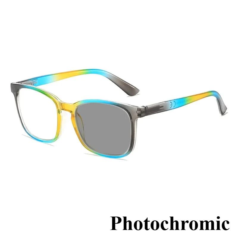 New Fashion Photochromic Reading Glasses Neutral High-Definition Anti-Blue Light Eye Protection Presbyopia Glasses 0 To +4.0