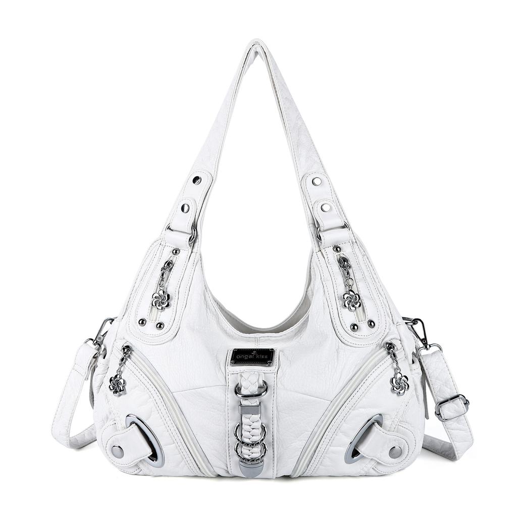 Borsa a Spalla da Donna Grande Capacità con Tasche Multiple e Manico Superiore a Forma di Raviolo di Caffè Tote Satchel