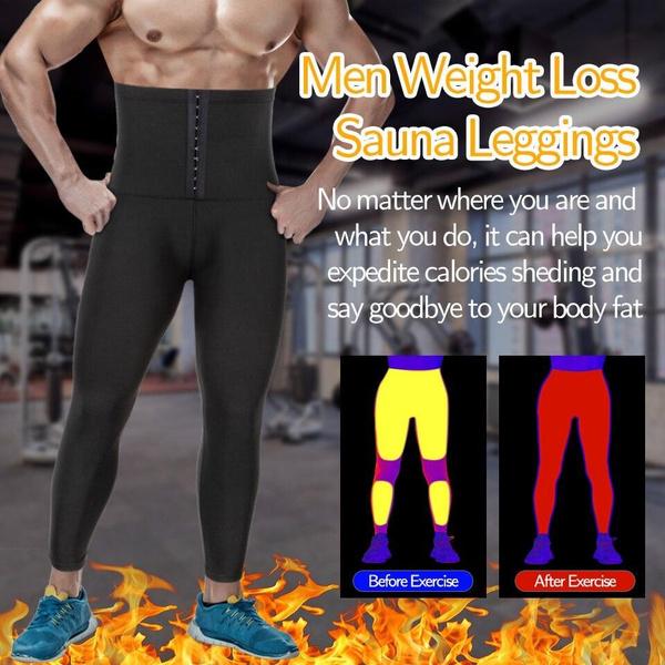 Men's Exercise Sweat Pants Exercise Tight Sauna Clothing High Waisted Corseted Abdominal Shaping Pants