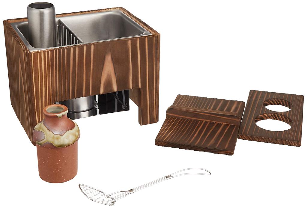 Yamako Yakisugi Tofu Set (for One Person) *Includes Tofu Scoop, Soup Bowl, and Tofu Tray, Approximately 19.2 X 14.8 X H16.7 Cm