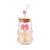 Mit Strohglasbecher mit Deckel Wellendesign Saftbecher Valentinstagsgeschenk Kaffeetasse Milchbecher