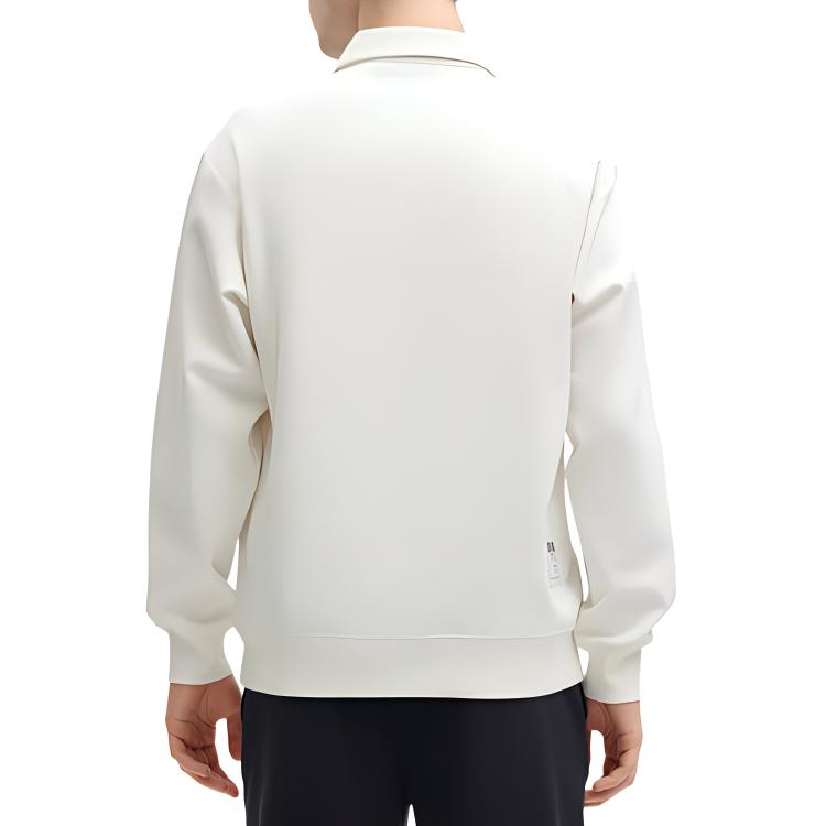 FILA Letter Print Casual Long Sleeve Polo Shirt Men tops White F11M419207F-WT