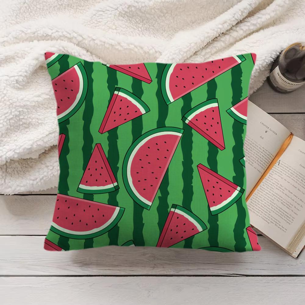 Watermelon Cushion Cover Soft Short Plush Pillow Cover Smooth Cozy Texture Aesthetic Cushion Case Home Decor