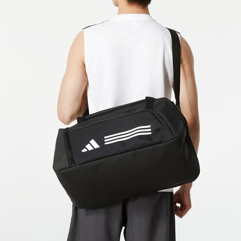 New Adidas Essential Recycled Material Polyester Handheld Gym Bag Medium Size Unisex Black & White IP9862