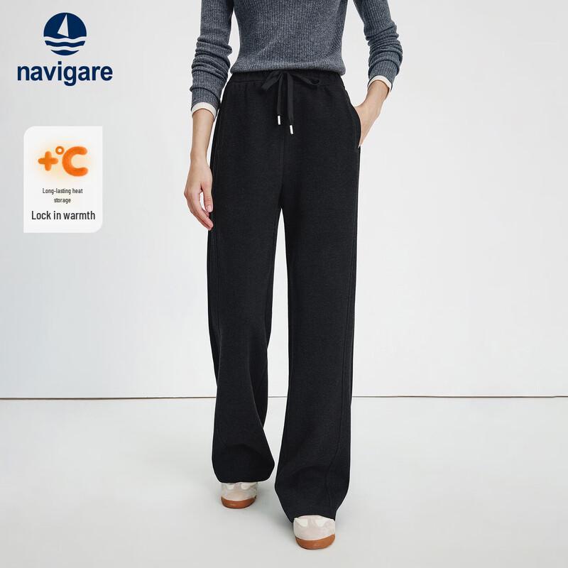 Navigare Women's Winter Wool-Blend Straight-Leg Casual Pants
